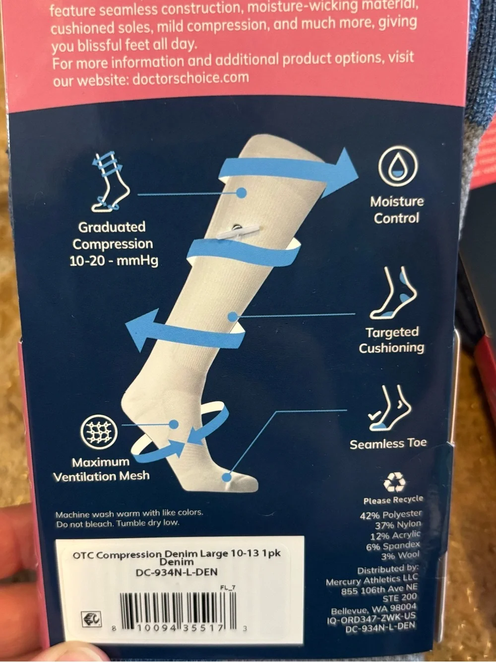 NWT *Bundle of 2 pairs* Doctor's Choice Women's Compression Socks sz 10-13